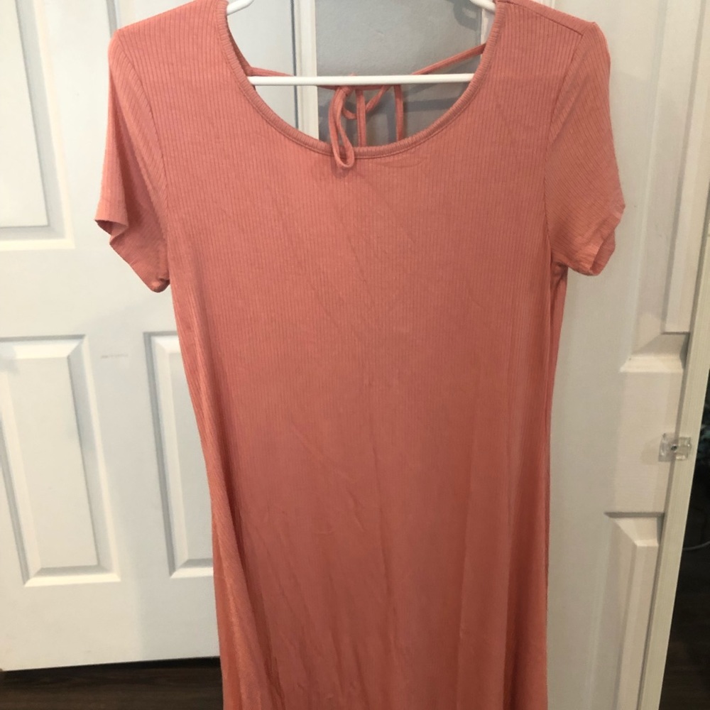 Pink tie back dress
